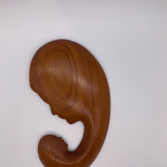 Vtg. Retro Hand Carved Madonna Mother & Child Sculpture Wall Hanging Italian Art - Picture 5 of 7